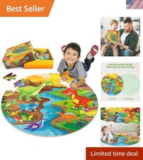 Floor Puzzles for Kids Ages 4-6, Large 70 Piece Dinosaur Puzzles for Toddlers...