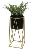 Blumenhocker Mit Topf Metall Gold Schwarz S 47 Cm BlumenstäNder Pflanzenhocker
