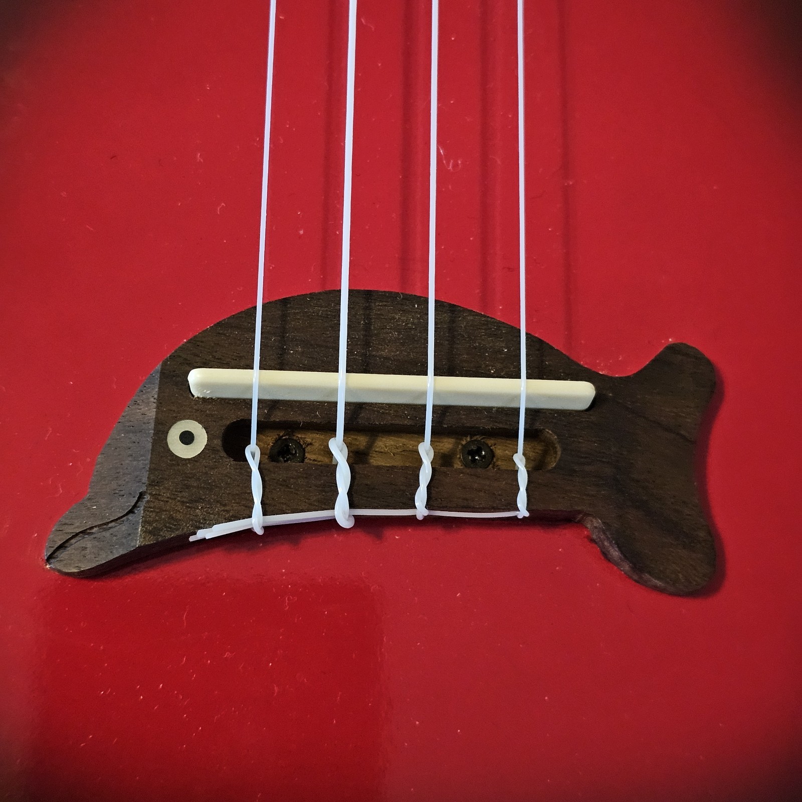 SET Kala Brand Makala Red Burst Soprano Dolphin Ukele w/ On-Stage Padded Gig Bag