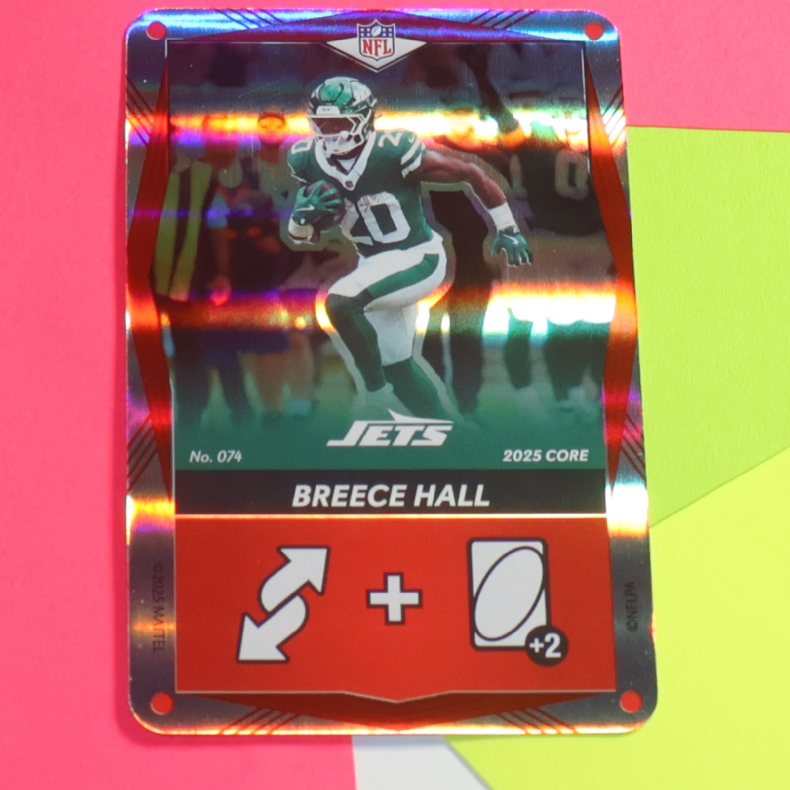 BREECE HALL 2025 Uno Elite CORE RED Foil #074 NY JETS