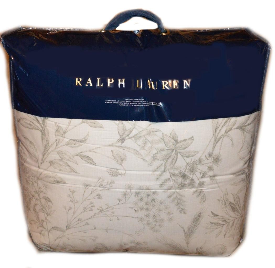 RALPH LAUREN Genevieve Floral Grey FULL/ QUEEN COMFORTER $355 | eBay