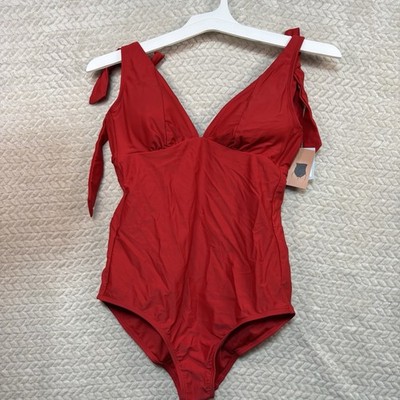 Shade and Shore Red One Piece, Cut Out Back, NWT Size Medium
