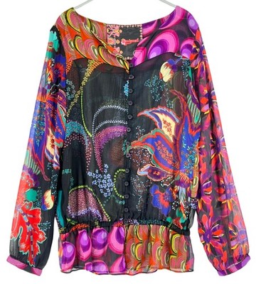 Desigual Damen Rundhals Basic Bluse Größe L