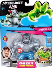 MrBeast Lab Stretchy Oozey Hero Silver Panther Stretches 3 X Size DAMAGED box