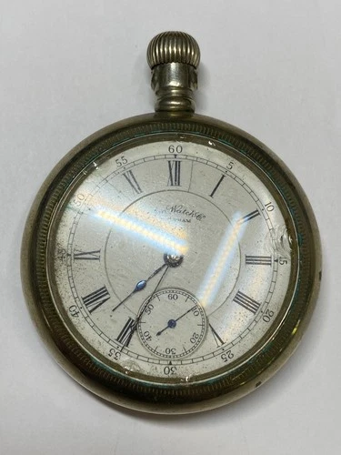 Antique Waltham Silverode Pocket Watch, Pre-Owned, Runs (36-#147)