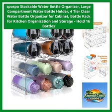 Luxury 4-Tier Stackable Water Bottle Organizer Holds 16 Bottles, Modern Design