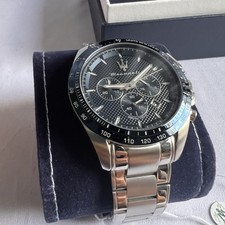 Image of Maserati TRAGUARDO 45MM CHR BLUE DIAL BR SS