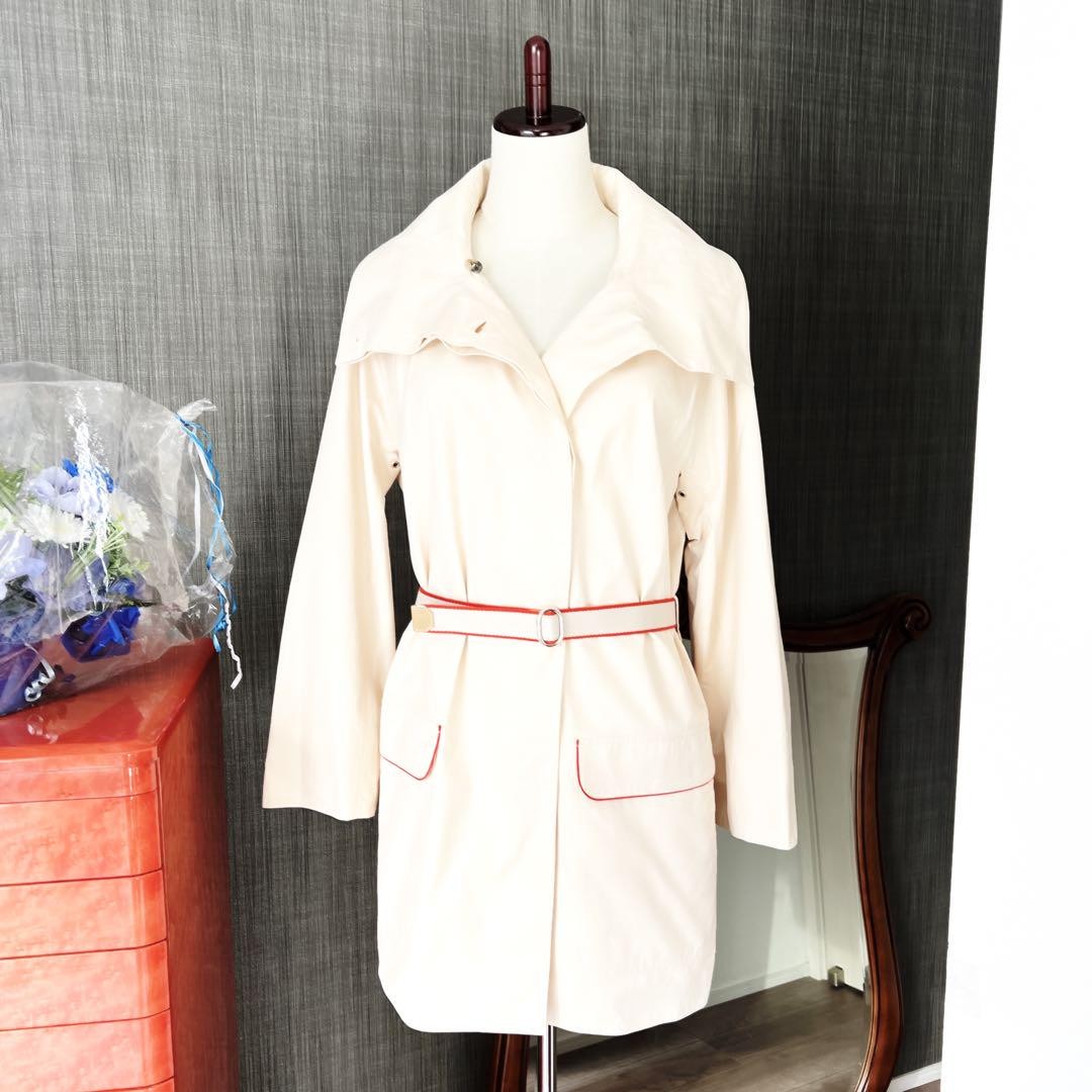 Hermes Beige Cotton Trench Coat With Belt