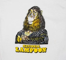 VTG Single Stitch 70s National Lampoon Magazine Promo Mona Lisa Gorilla RARE NOS