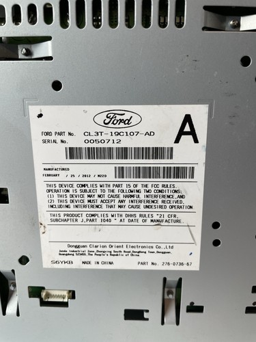 2012 FORD F-150 CD PLAYER RADIO RECEIVER OEM CL3T 19C107 AD/RADIO CONT. PANEL - Bild 4 von 7
