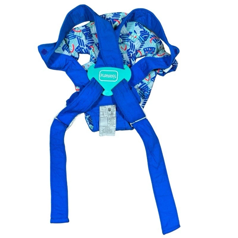 VINTAGE 1996 Playskool Adjustable Graphic Blue Green Baby Infant Carrier Sling
