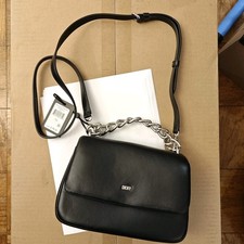 New With Tags DKNY SINA Black Chain Shoulder Flap Bag Handbag Purse