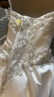 Mary's Strapless Satin A-Line Wedding Dress 6 White/Silver Beaded 6376 — photo 8