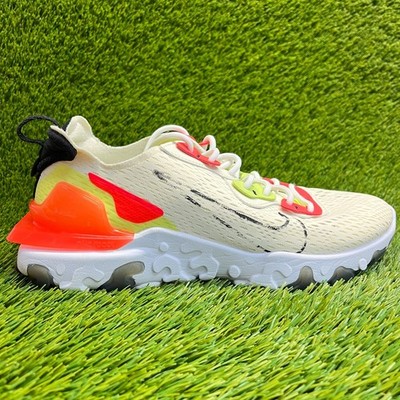 Nike React Vision Womens Size 10 Ivory Orange Volt Running Gym Shoes Sneakers | eBay