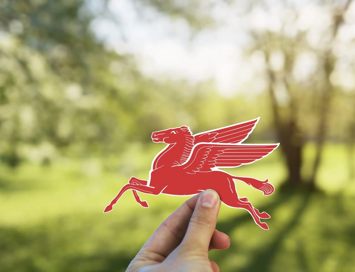 Mobilgas Pegasus Flying Horse Decal Sticker Mobil Oil Racing