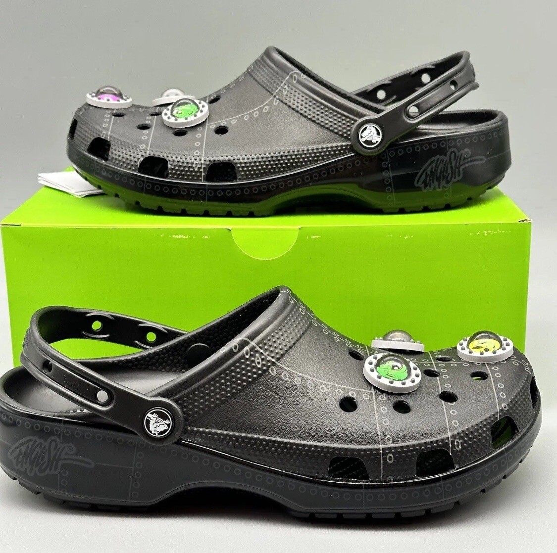 Classic Crocs x Ron English Clog Area 54 Black Alien Men's Size 13