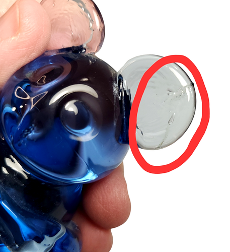 Blue Lead Crystal Glass Teddy Koala Bear Figurine US Commemorative Fine Art 3" - Picture 3 of 9