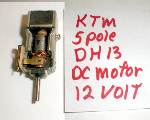 In-Line 5 Pole Armature Motor 12 Volt DH 13 Slot Car Motor KTM Vintage 1960s NOS