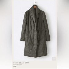 Poetry Shawl Neck Waxed Slick Coated Coat Jacket Size 12
