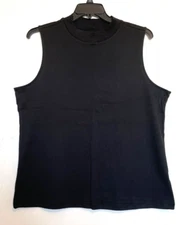 CJ Banks Size 1X Black Mock neck knit top, sleeveless NWT