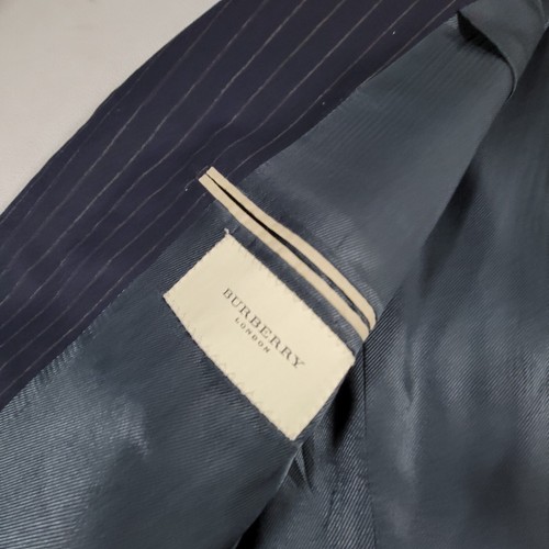 Burberry London Blazer Mens 40R Navy Worsted Wool double vented Union Made USA - Picture 6 of 16