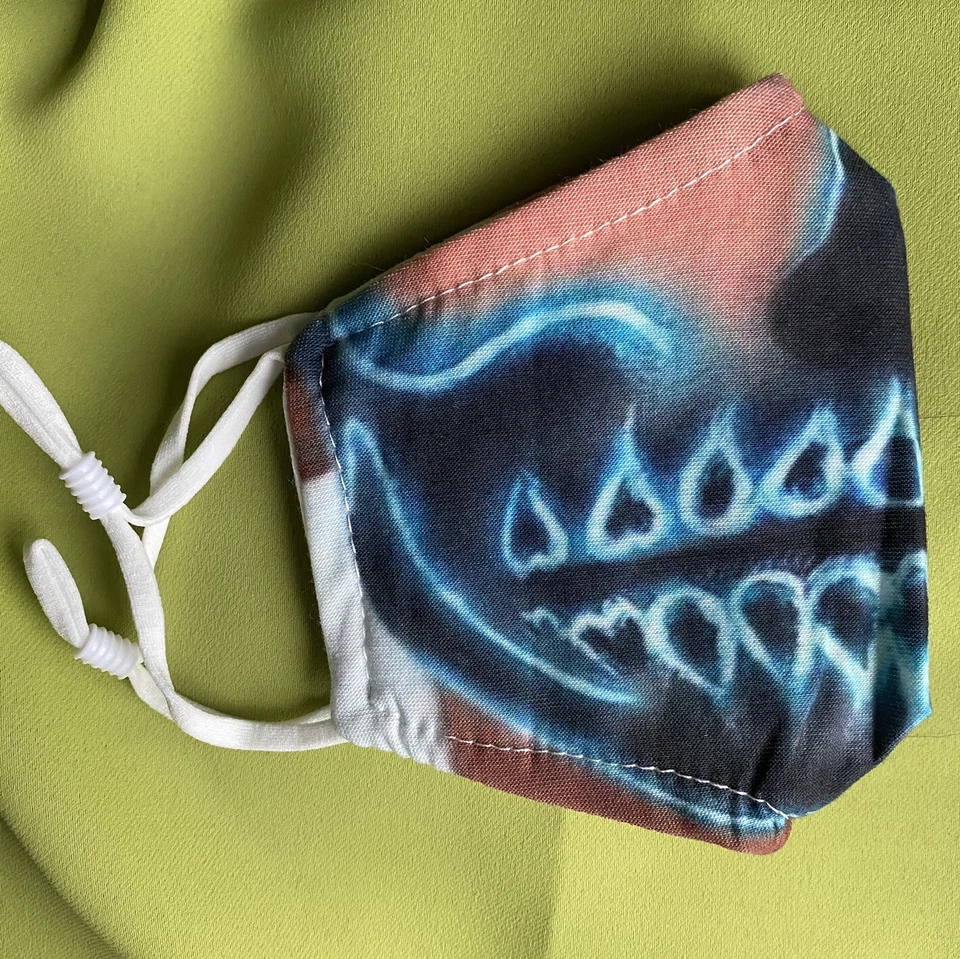 Colorful EDM X Ray Skull Anime Creepy Smile Design Face Cover Mask w. 2 Filters - Image 2 of 4