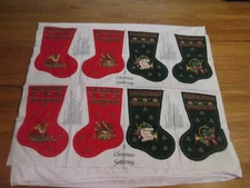 Wamsutta Hallmark Christmas Gathering Stockings Panel UNCUT Complete