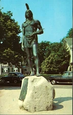 Vintage Postcard, Statue of Massasoit, Pilgrims, Plymouth, Massachusetts, unused
