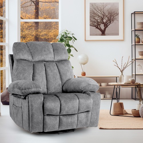 Massage Swivel Rocker Recliner Chair Massage Chair for Living Room - Picture 3 of 8