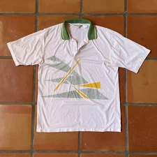 Vtg NOLOGO BY TONIX Mens L White Collared Polo Shirt Short Sleeve Single Stitch