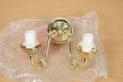 Vintage Messing Wandleuchte Doppel Wandleuchte von Pool Lighting NEU & UNBENUTZT