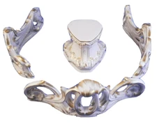 Antique 20thC KPM Berlin Porcelain Pedestal / Base with Scroll Elements Sockel C