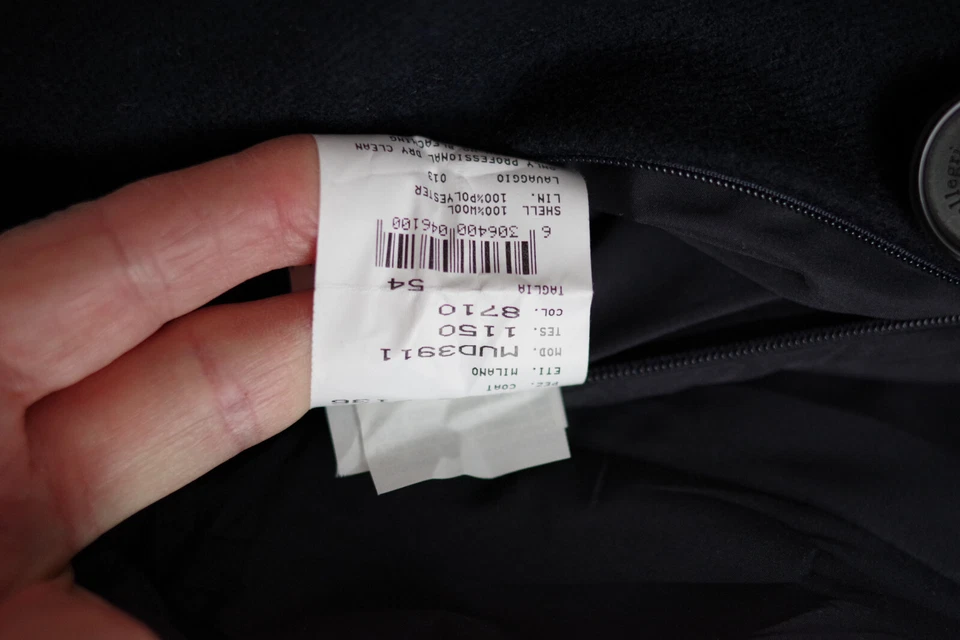 Gabardina aislada de doble botonadura azul marino lana Allegri Milano talla Italia 54 Foto 3 de 4