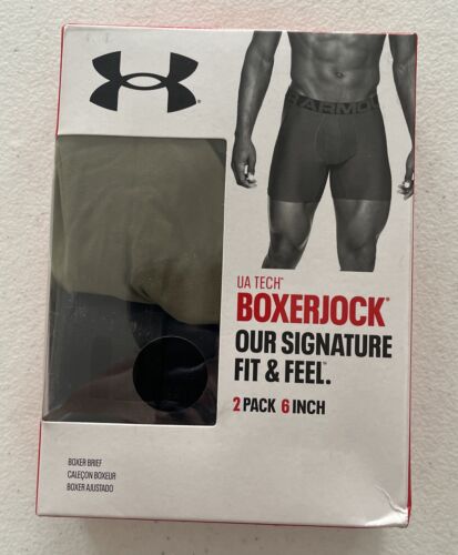 Paquete de 2 calzoncillos boxerjock de 6 pulgadas Under Armour para hombre UA Tech talla pequeña nuevos en paquete - Imagen 1 de 3