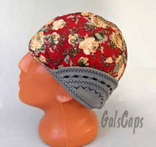 43# Welders Hats Roses Print Bikers Caps, Welding Cap Hat, Cotton Made in USA