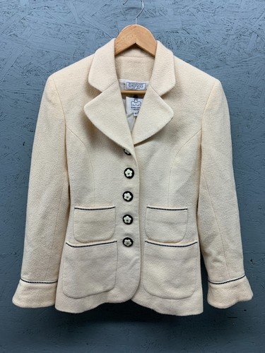 Gemma Kahng Suit Women’s Size 6 Cream Wool Blazer Skirt Set Bergdorf Goodman - Picture 2 of 16