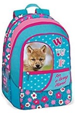 Zaino Scuola Organizzato WWF Animali  Cuccioli  Bimba  Volpe Azzurro Femminile
