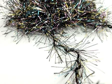 CRYSTAL ICE HACKLE - BLACK RAINBOW - 5 Yds. - Feather Replacement - Fly Tying