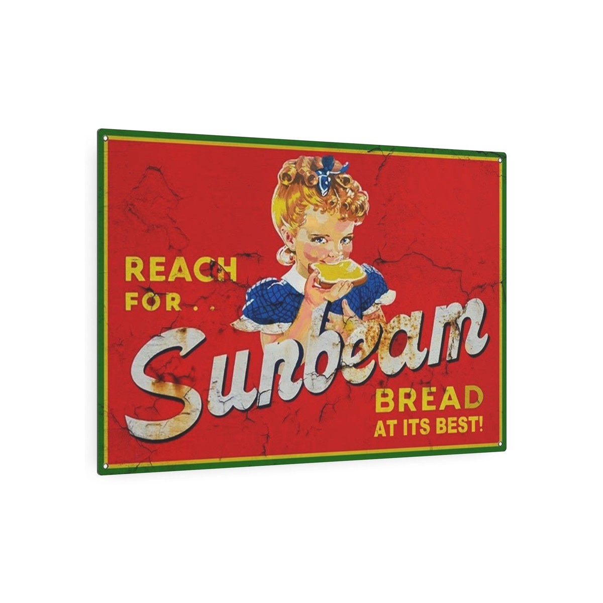 Sunbeam Bread Advertising Vintage All Metal Tin Sign, 24 x 36 Food