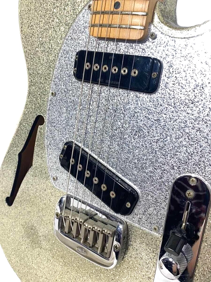 Гитара G&L USA ASAT Special Telecaster Thinline серебристая хлопья с жестким корпусом - Изображение 3 из 4