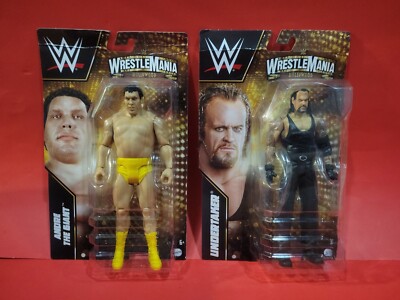 NEW WWE ANDRE THE GIANT & UNDERTAKER Mattel Wrestlemania Hollywood Figure *2PC*