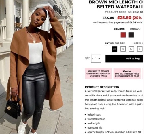 Mittellanger übergroßer Gürtel Wasserfallmantel grau. Größe L. Made in France. Neu mit Etikett - Bild 7 von 7