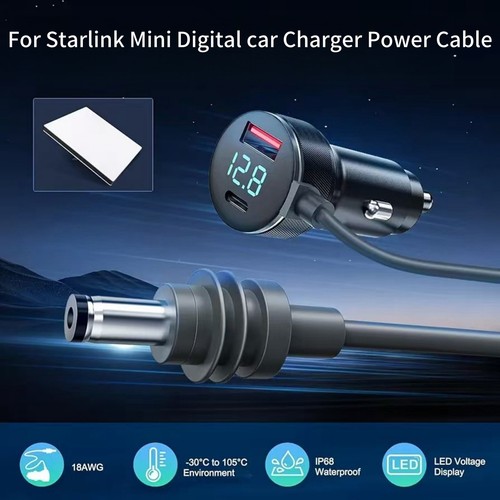 DC12-24V IP68 Power Cable Cigarette Lighter Adapter For Starlink Mini Antenna - Picture 4 of 15