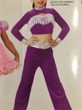 Dance Costume Western cowgirl Jazz Tap two piece purple Dynamite