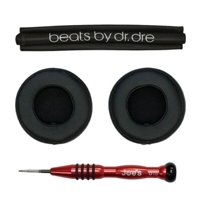 Beats By Dre PRO Detox Headband Leather Cover Cushion Ear Pads Muffs BLACK  Kit 848447000258|