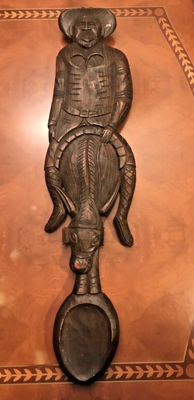 Philippine Ritual Ancestor Wooden Hand Carved Spoon Antique Authentic Décor 32in