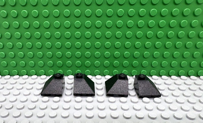 Lego 4 Black 2x2 double Convex slope castle NEW