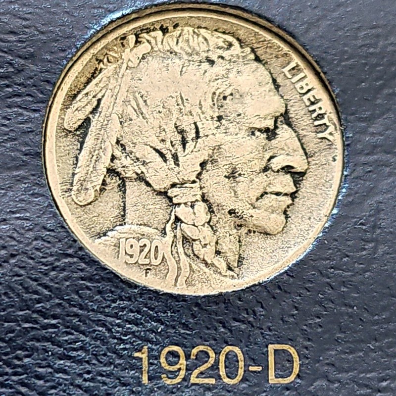1920-D Denver Mint Buffalo Nickel Rare VF 