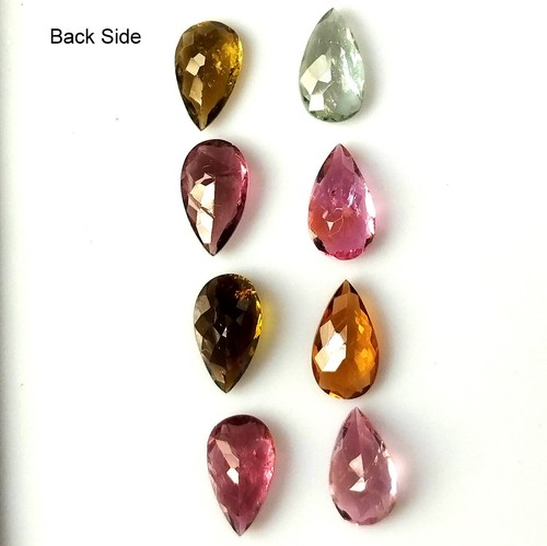4X7 mm Pear Natural Faceted Multi Color Tourmaline Wholesale Gemstone 8 Pieces - Picture 5 of 5