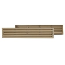 Beige Bathroom Door Air Vent Grille 450mm x 92mm Two Sided Louvre Cover